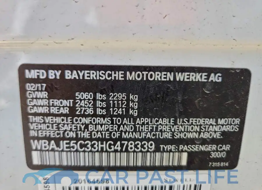 WBAJE5C33HG478339# 12