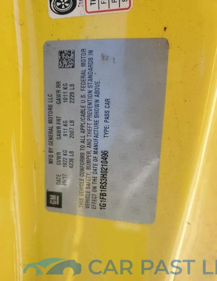 1G1FB1RS3H0210496# 12