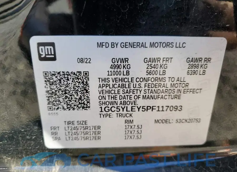 1GC5YLEY5PF117093# 12