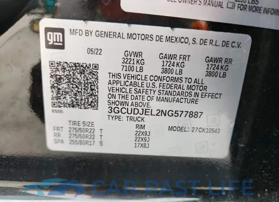 3GCUDJEL2NG577887# 12