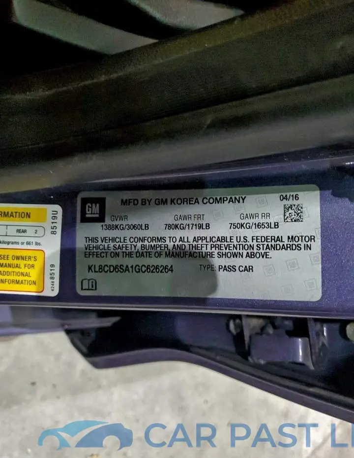 KL8CD6SA1GC626264# 12