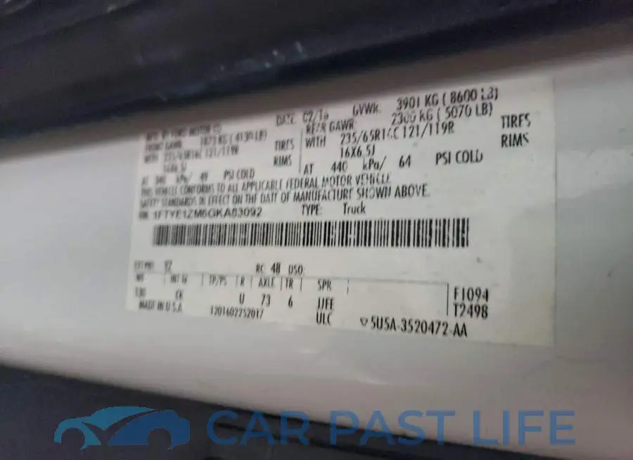1FTYE1ZM6GKA83092# 13