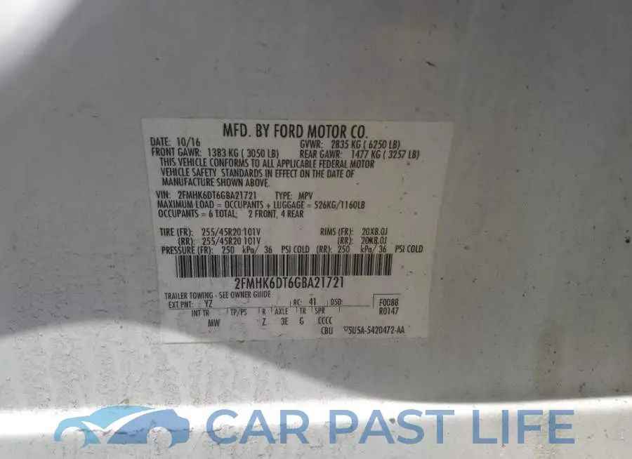 2FMHK6DT6GBA21721# 13
