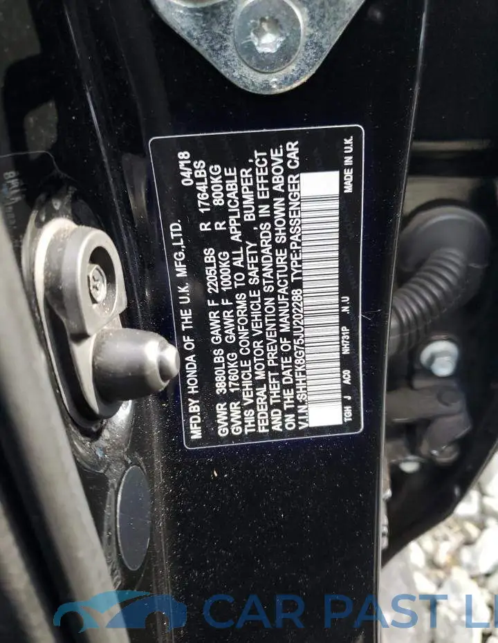 SHHFK8G75JU202288# 12