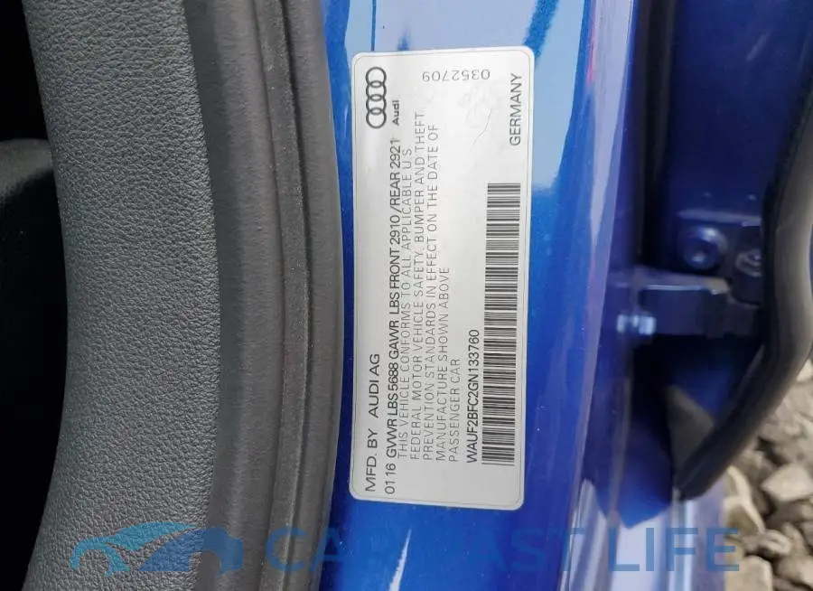 WAUF2BFC2GN133760# 13