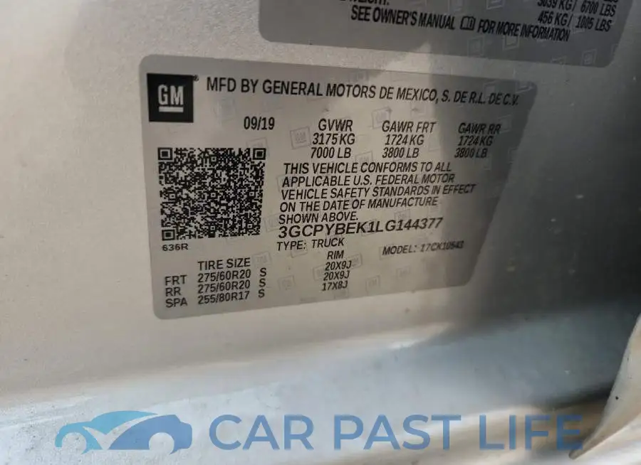 3GCPYBEK1LG144377# 12