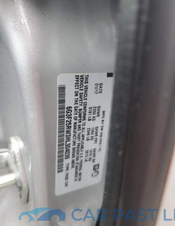 6G3F25RW3HL304039# 12