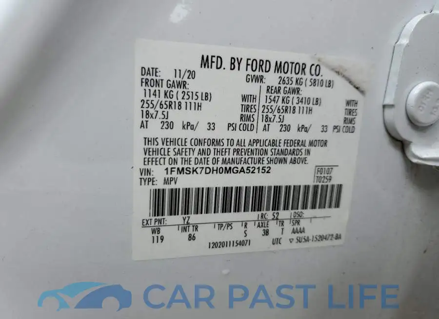 1FMSK7DH0MGA52152# 13