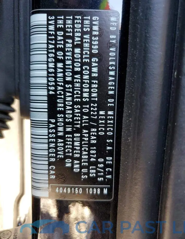3VWF17AT6GM610594# 12