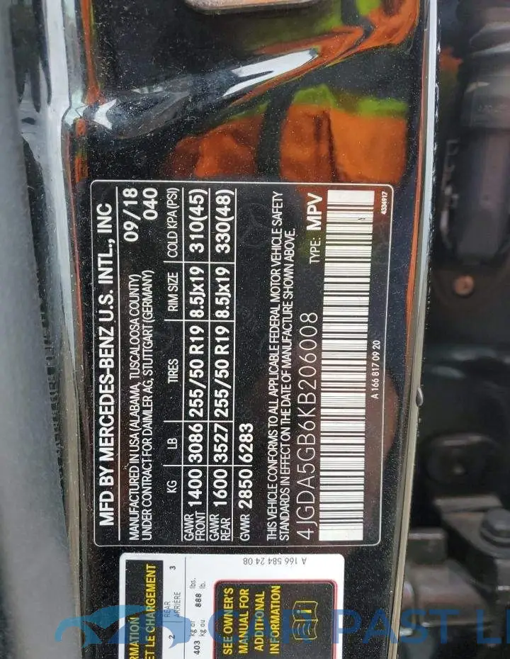 4JGDA5GB6KB206008# 12
