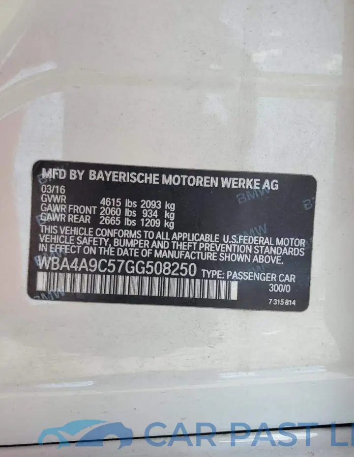 WBA4A9C57GG508250# 12