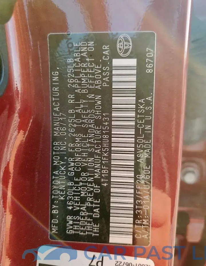 4T1BF1FK5HU815431# 13