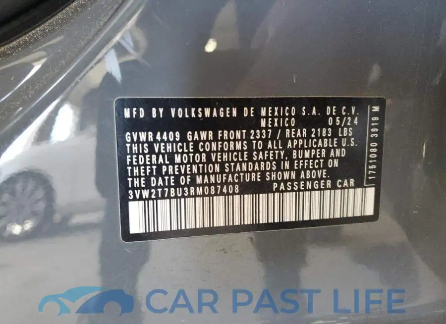 3VW2T7BU3RM087408# 12