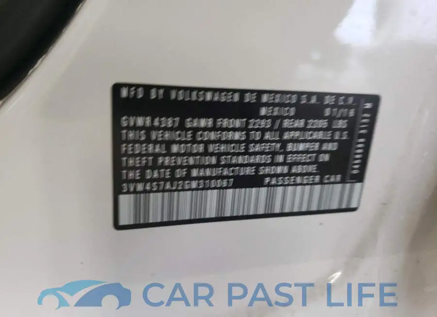 3VW4S7AJ2GM310067# 13