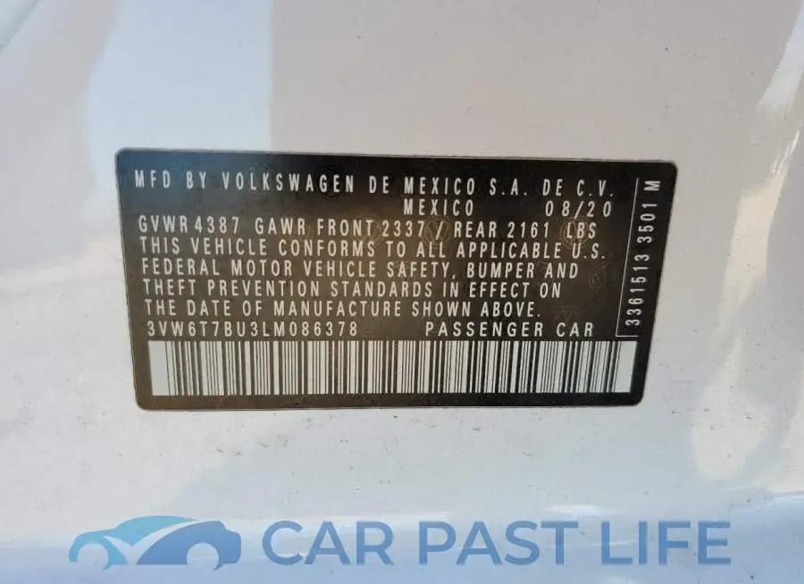 3VW6T7BU3LM086378# 12
