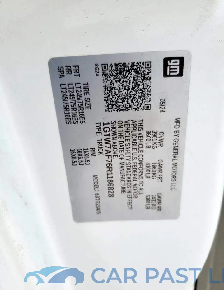 1GTW7AF76R1186828# 13