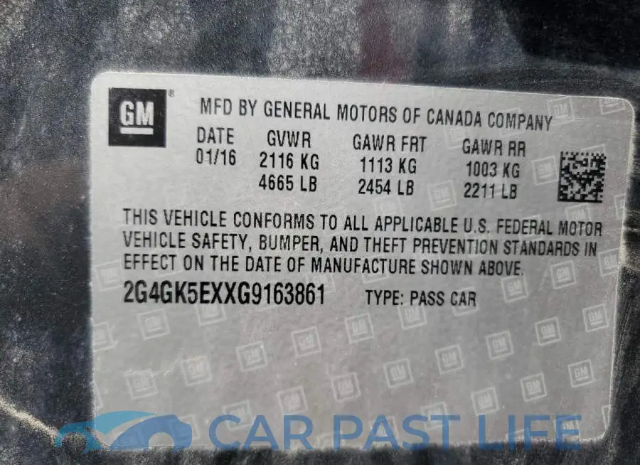 2G4GK5EXXG9163861# 12