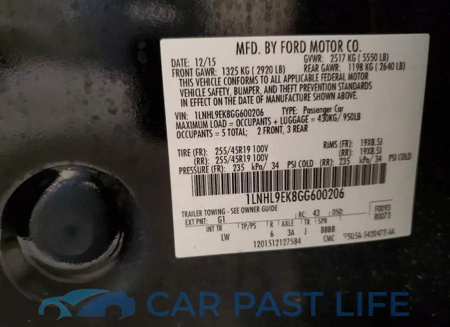 1LNHL9EK8GG600206# 12