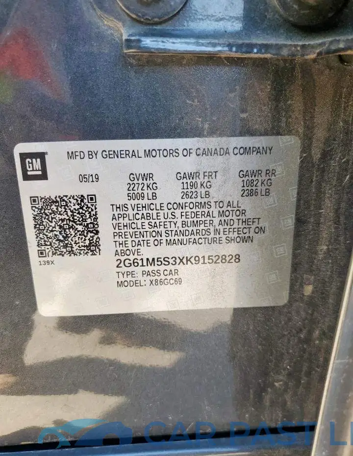 2G61M5S3XK9152828# 12