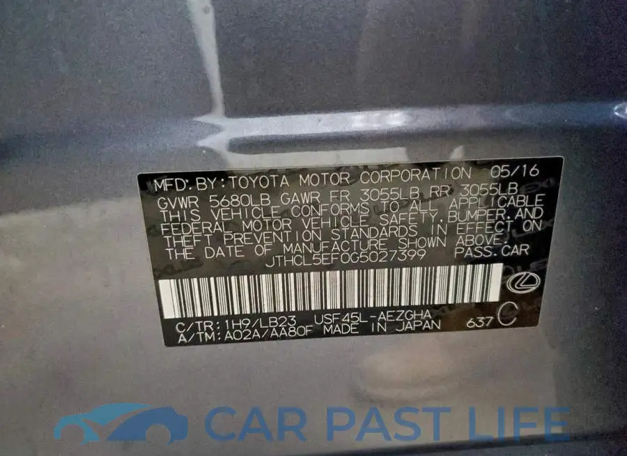 JTHCL5EF0G5027399# 12