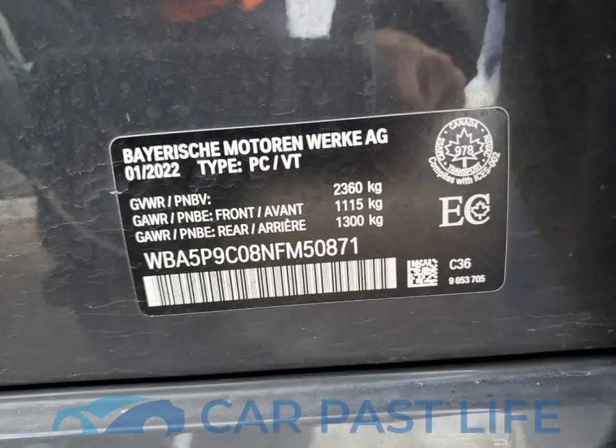 WBA5P9C08NFM50871# 13