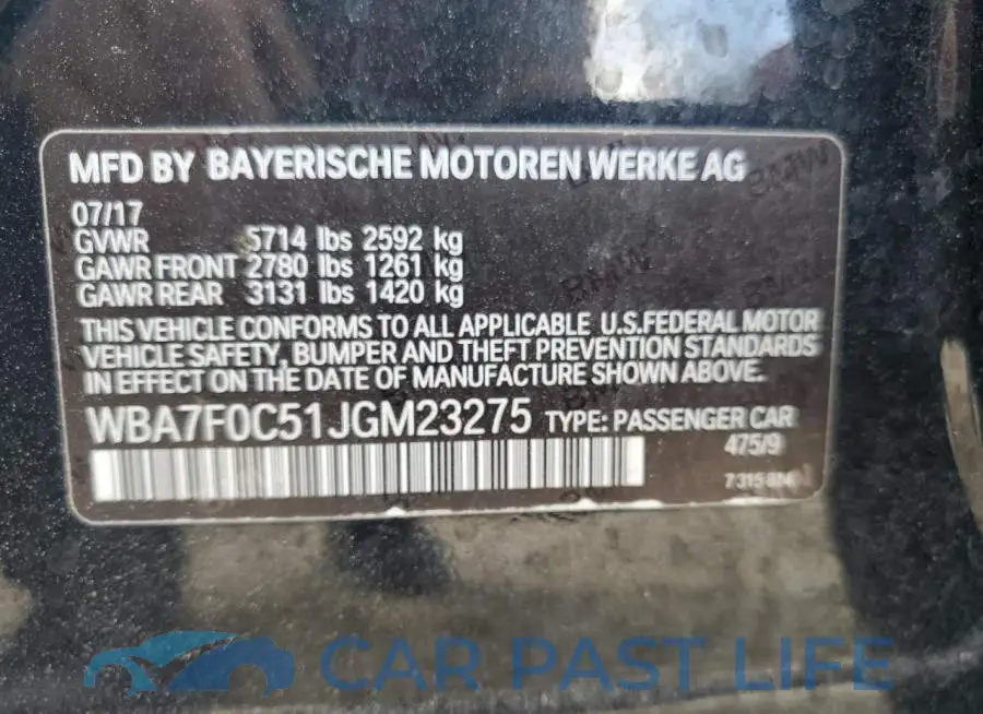 WBA7F0C51JGM23275# 12