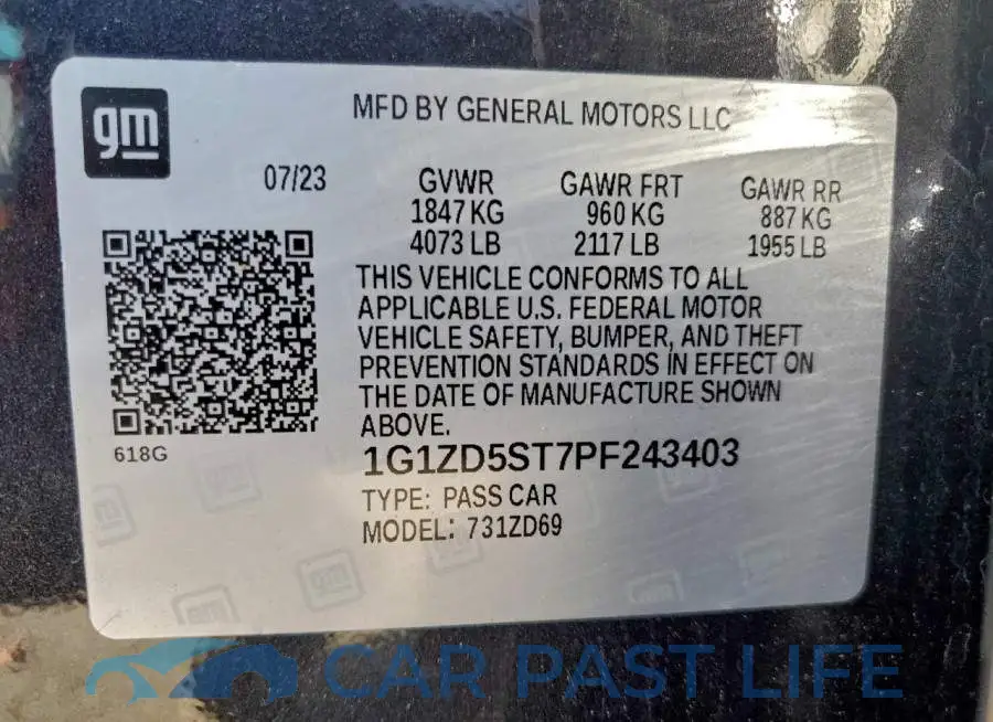 1G1ZD5ST7PF243403# 12