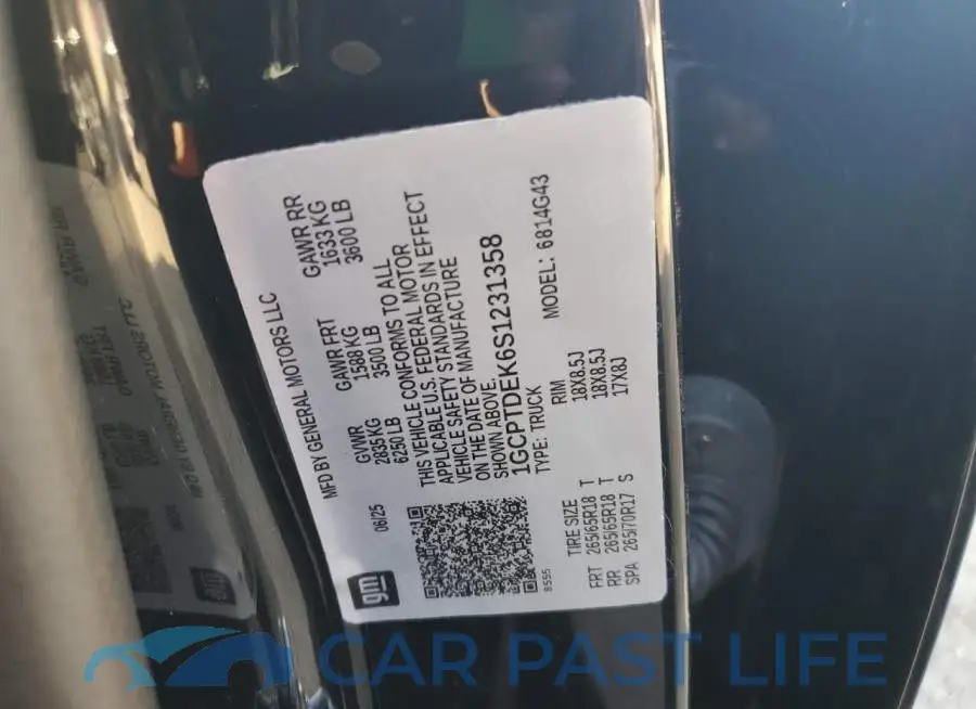 1GCPTDEK6S1231358# 12