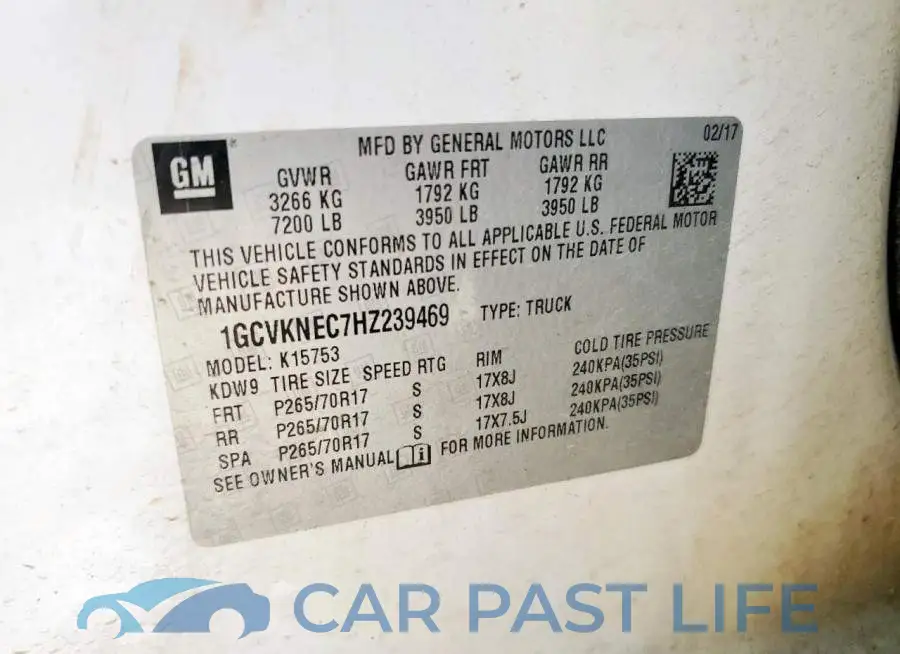1GCVKNEC7HZ239469# 12