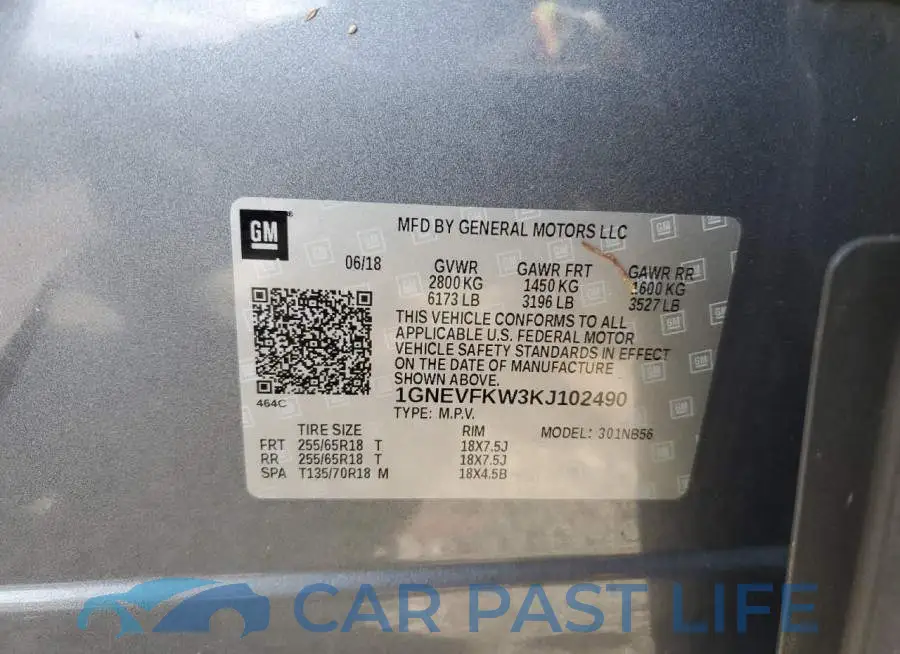 1GNEVFKW3KJ102490# 14