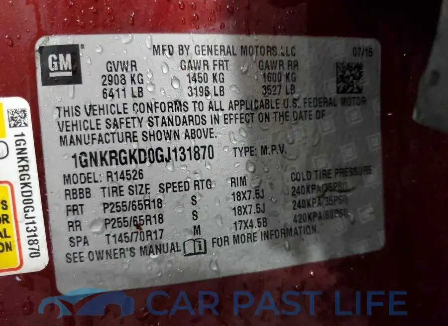 1GNKRGKD0GJ131870# 13