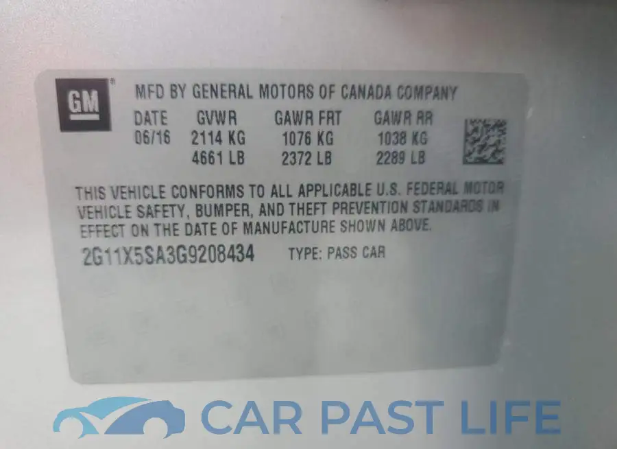 2G11X5SA3G9208434# 12