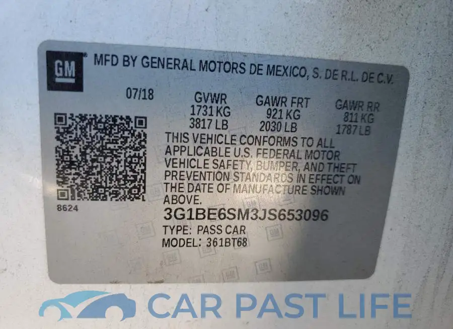3G1BE6SM3JS653096# 12