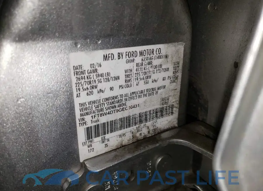 1FT8W4DT9GEC10431# 12