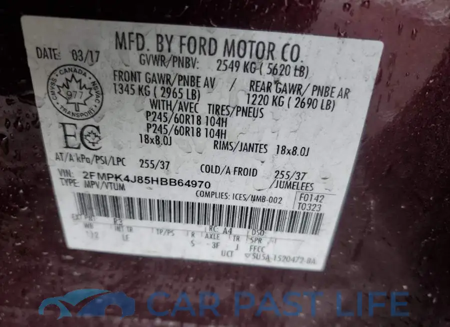 2FMPK4J85HBB64970# 13