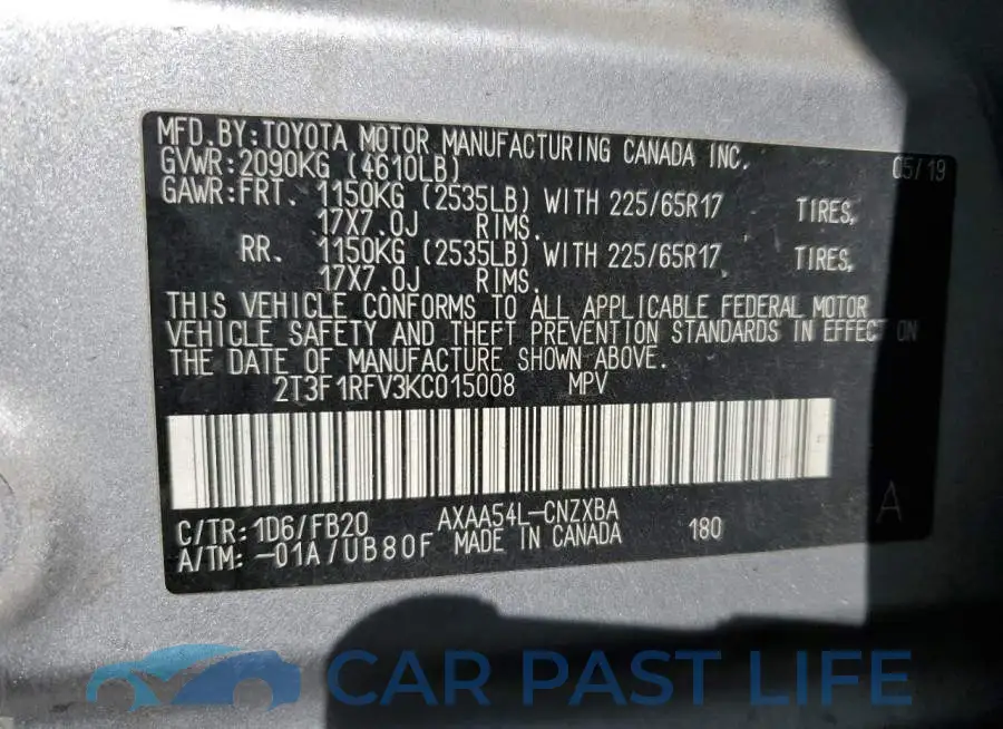 2T3F1RFV3KC015008# 14