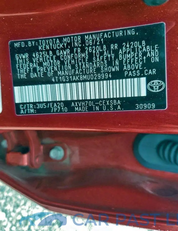 4T1G31AK8MU029994# 12