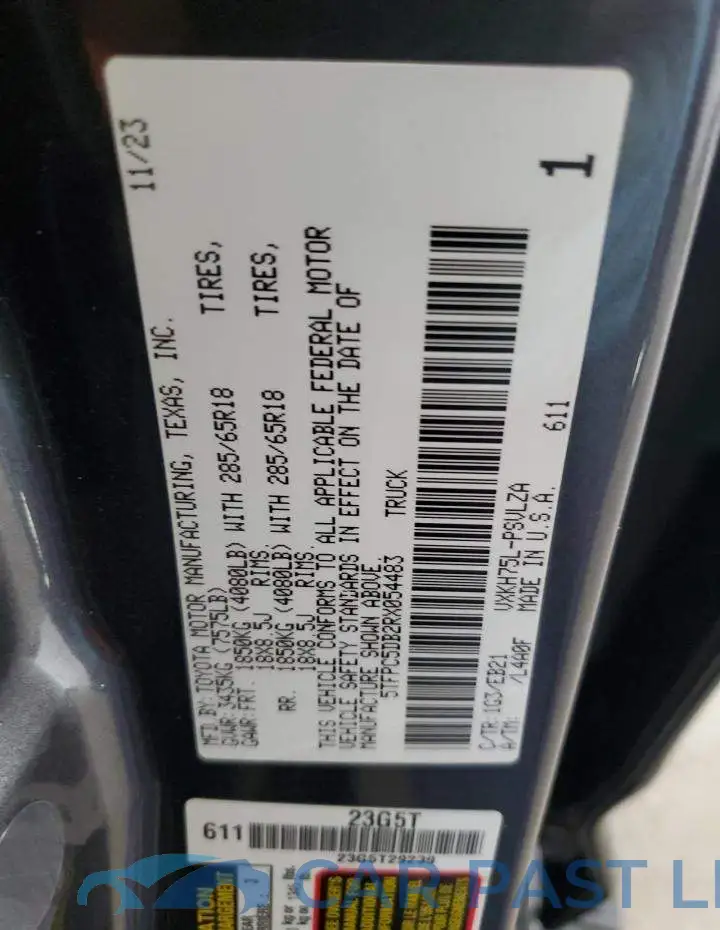 5TFPC5DB2RX054483# 12