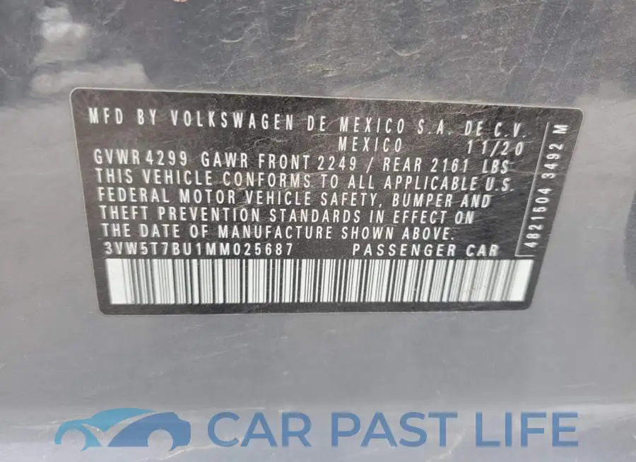 3VW5T7BU1MM025687# 12