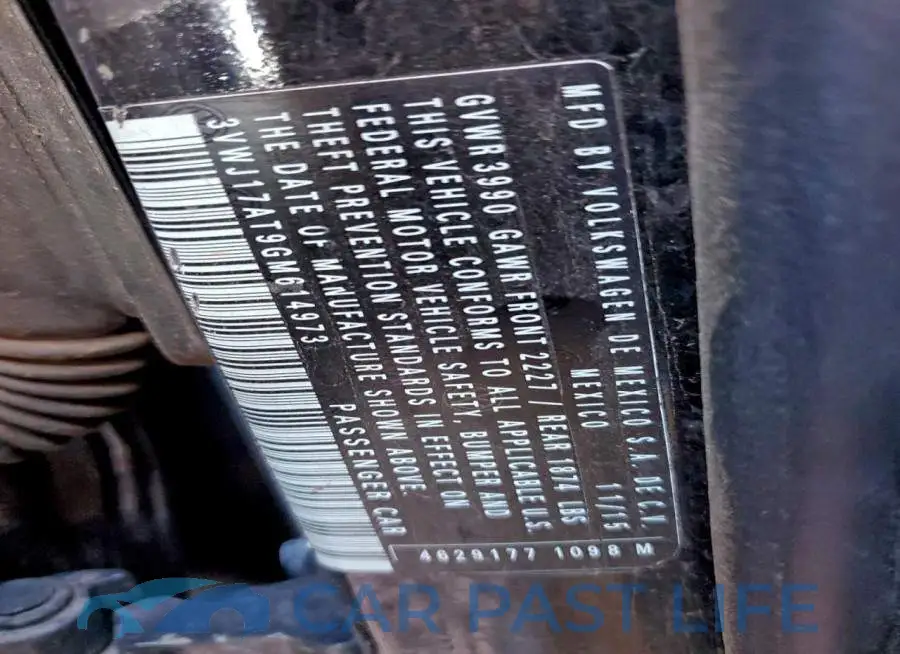 3VWJ17AT9GM614973# 12