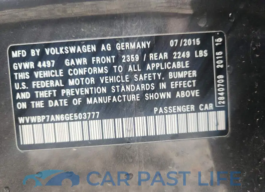 WVWBP7AN6GE503777# 12