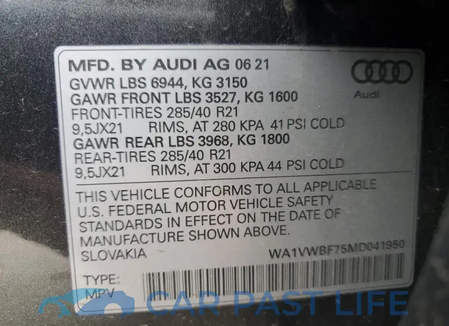 WA1VWBF75MD041950# 14