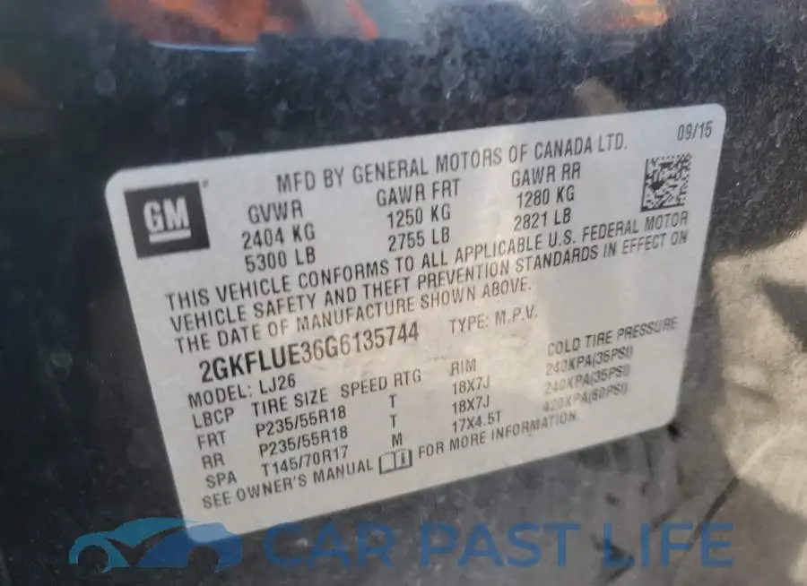 2GKFLUE36G6135744# 13