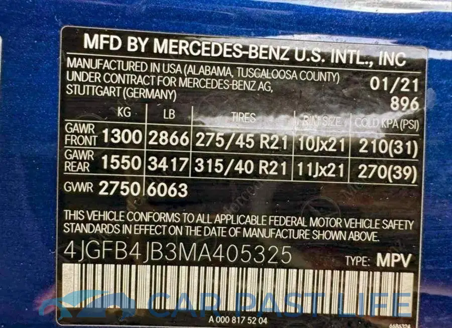 4JGFB4JB3MA405325# 10
