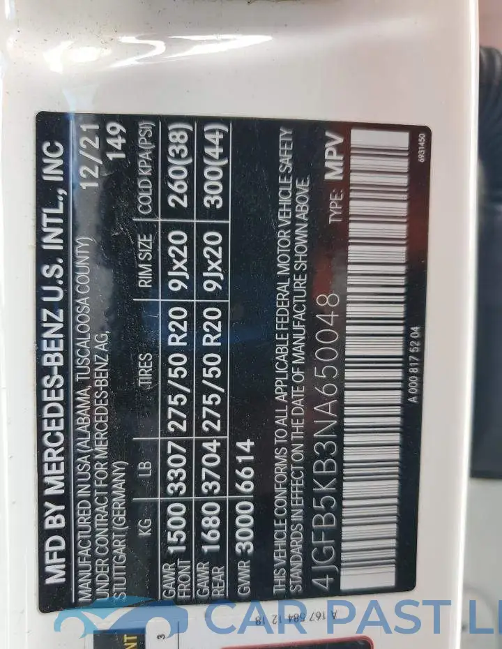 4JGFB5KB3NA650048# 14