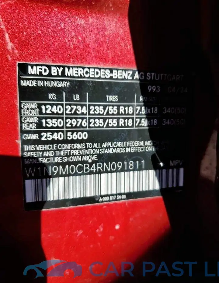 W1N9M0CB4RN091811# 13