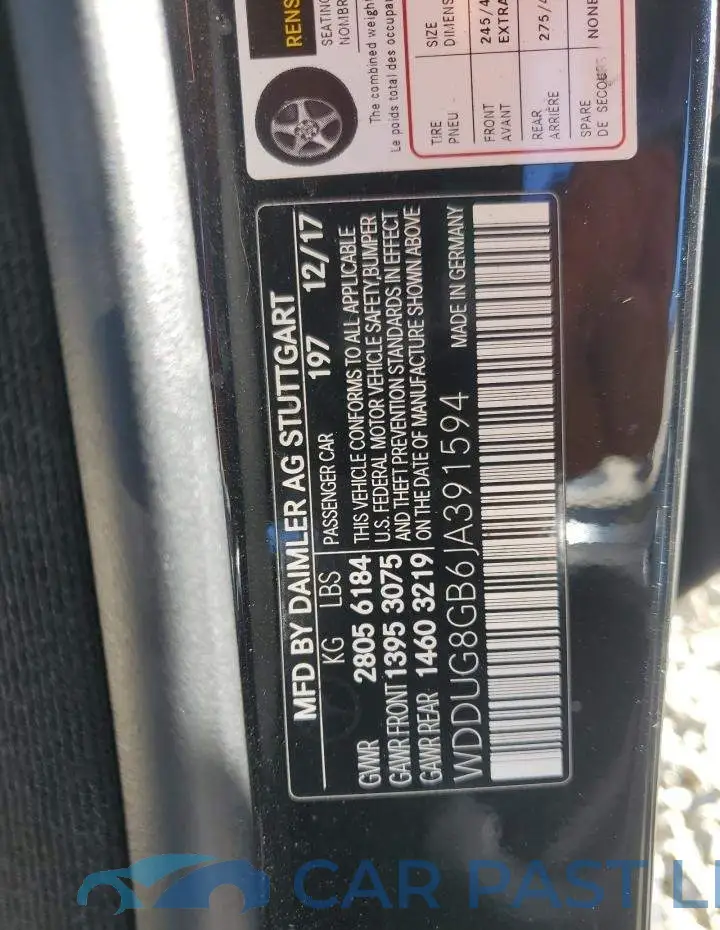 WDDUG8GB6JA391594# 12