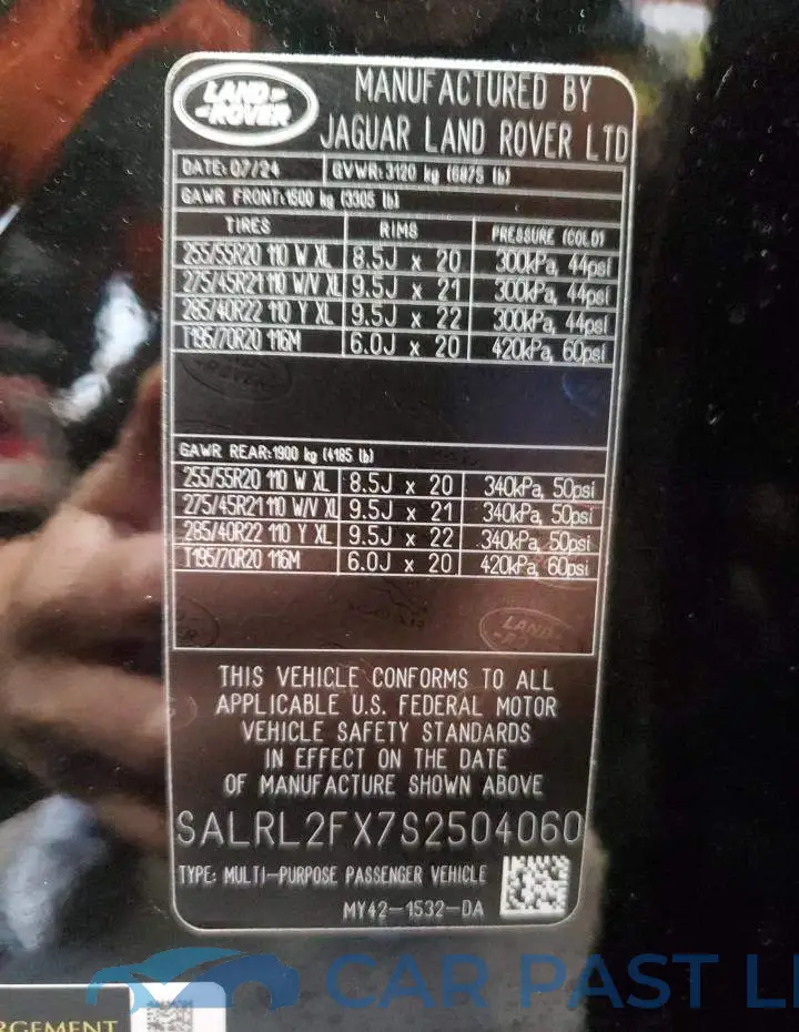 SALRL2FX7S2504060# 13