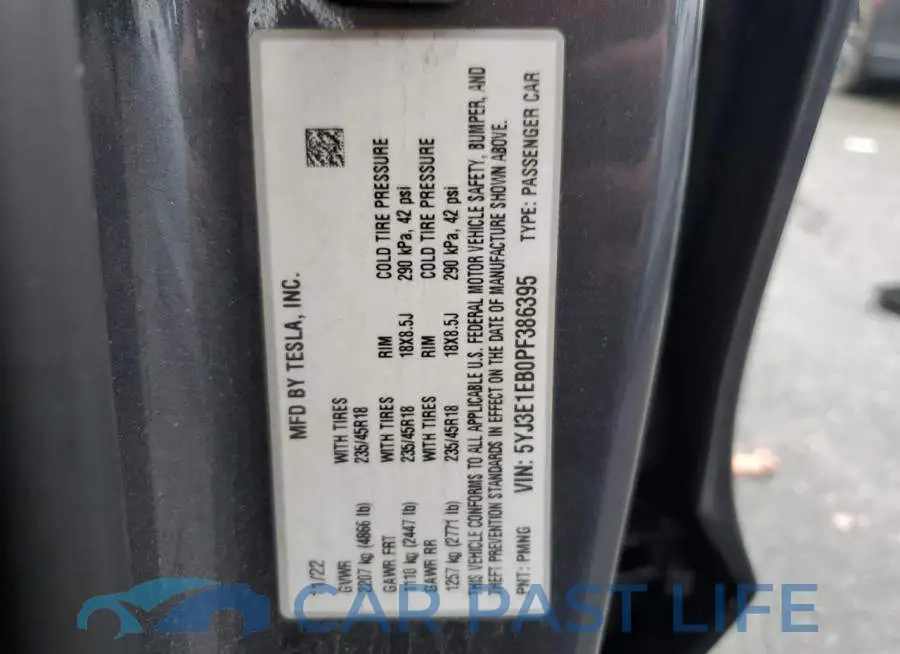 5YJ3E1EB0PF386395# 12