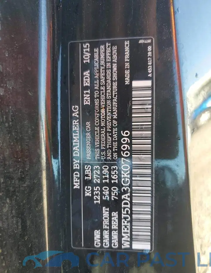 WMEFJ5DA3GK076996# 12